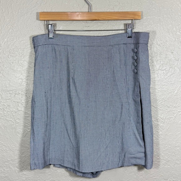 Vtg 90s Exposé Skort Skirt Gingham Check USA Made Fabric Buttons Y2K Grunge Boho - Picture 1 of 11